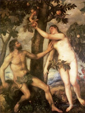 Desnudo Painting - La caída del hombre 1565 desnudo Tiziano Tiziano